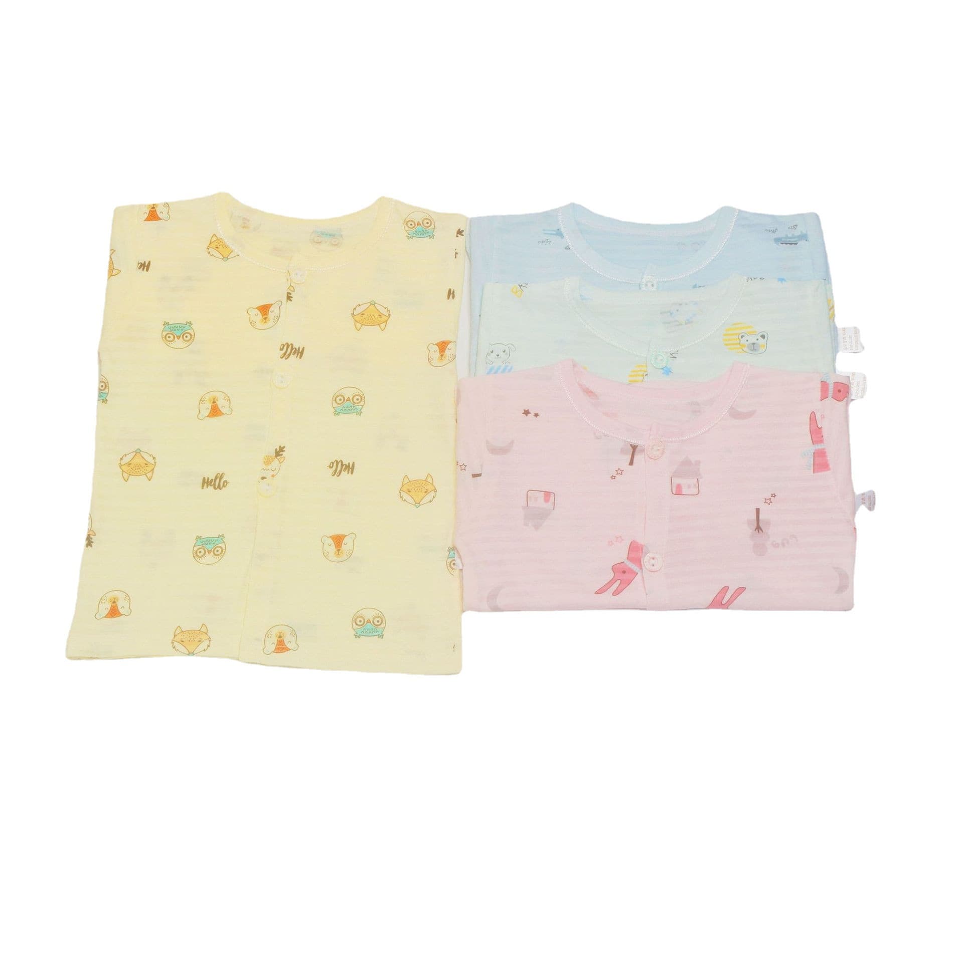 Children's Summer Cool Cotton Thin Fabric Refreshing Unisex Baby Air-conditioning Suit Home Long Sleeve Open Front Top