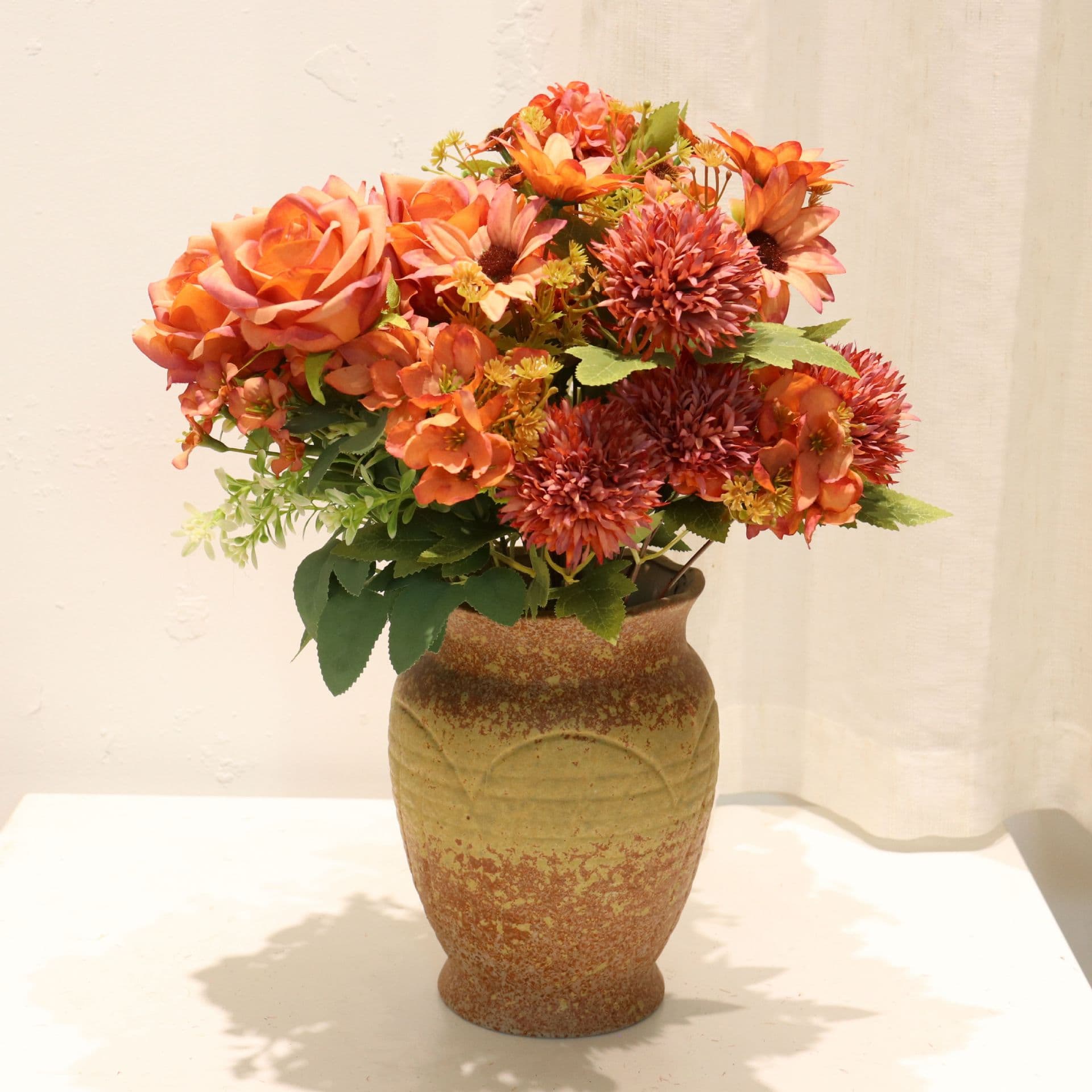 Simulated roses, wedding flower arrangements, home furnishings, bouquets, autumn color fake flowers, high-end realistic fake flowers