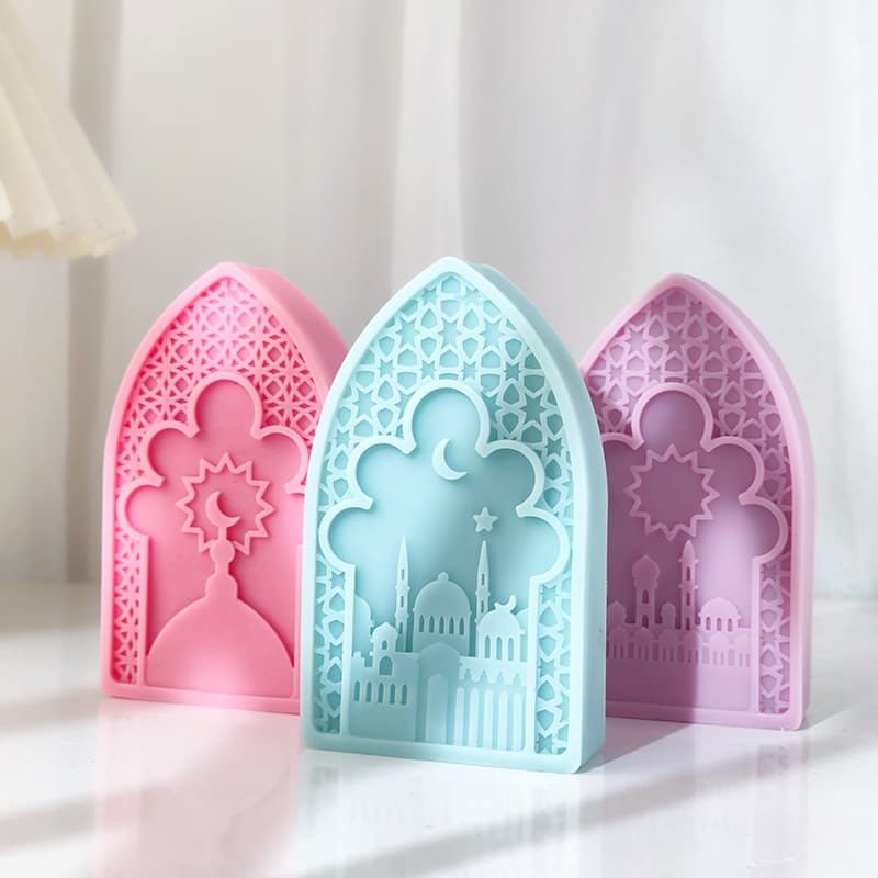 Meiyas Cross-border Middle East Building Door Candle Silicone Mold Arab Festival Gypsum Handmade Soap Mold