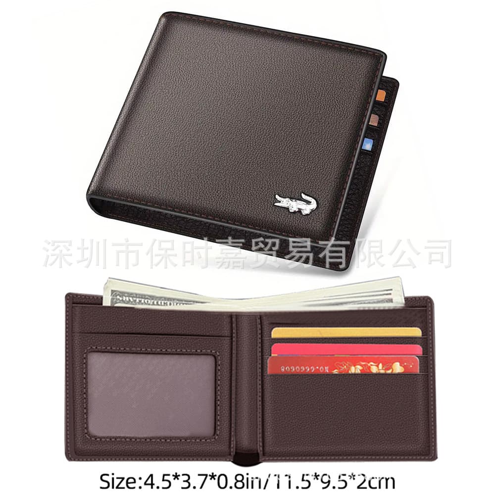 Men's Large Capacity Short Wallet Card Holder Luxury High-End Business Minimalist Ultra-Thin Multi-Card Clutch