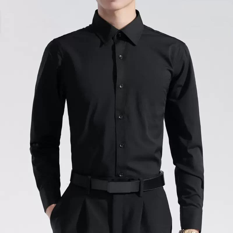 White Shirt Men's Long-Sleeve Korean Style Trend Slim Fit Business Casual Young & Middle-Aged Shirt Spring/Autumn Professional Formal Wear