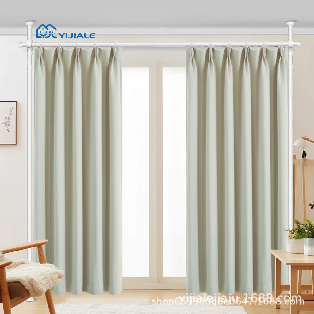 Room divider curtain rod, vertical tension telescopic rod, space partition, bedroom, no-drill bed divider curtain, door curtain