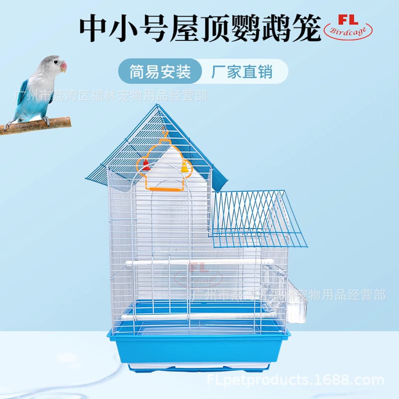 Roof Bird Cage Parrot Cage Large Home Use for Cockatiel Budgie Lovebird Silvereye Zebra Finch Villa Outdoor Cage