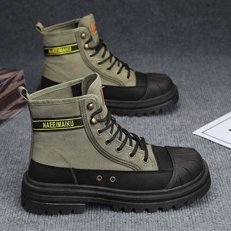 Men's high-top Martin boots, 2024 summer bestseller, non-slip, wear-resistant, thick-soled, lightweight, trendy boots, versatile for men's workwear.