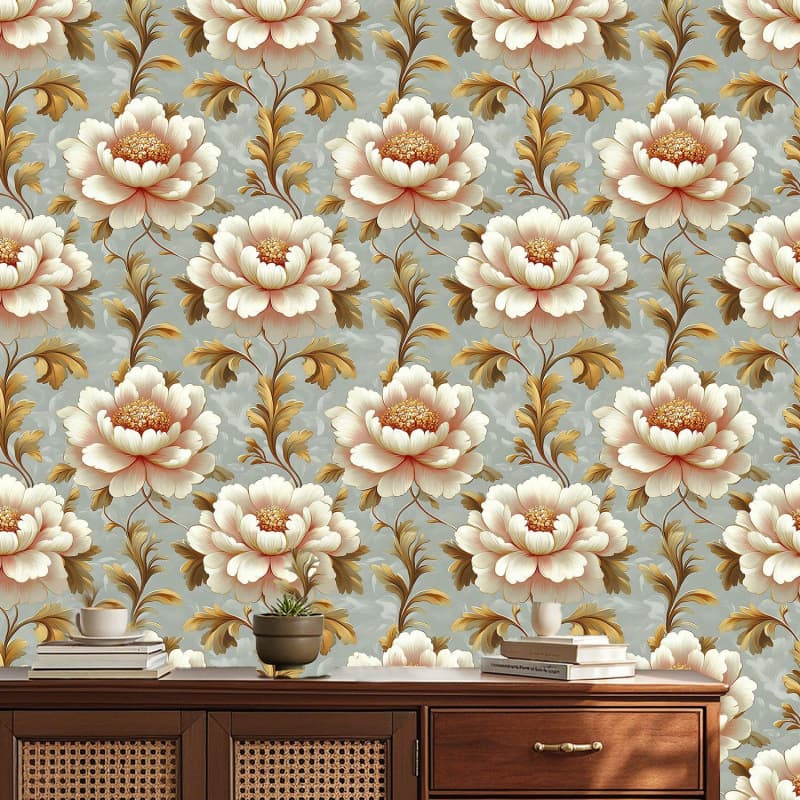 High-end Feel Self-adhesive Wallpaper Floral Retro Pattern Wardrobe Cabinet Door Renovation Wallpaper Makeover Waterproof Furniture Sticker