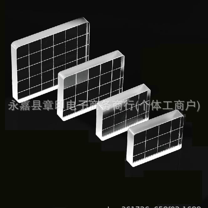4 pieces of transparent acrylic silicone stamp block grid building block handle back plate stamp DIY handbook scrapbook stamping