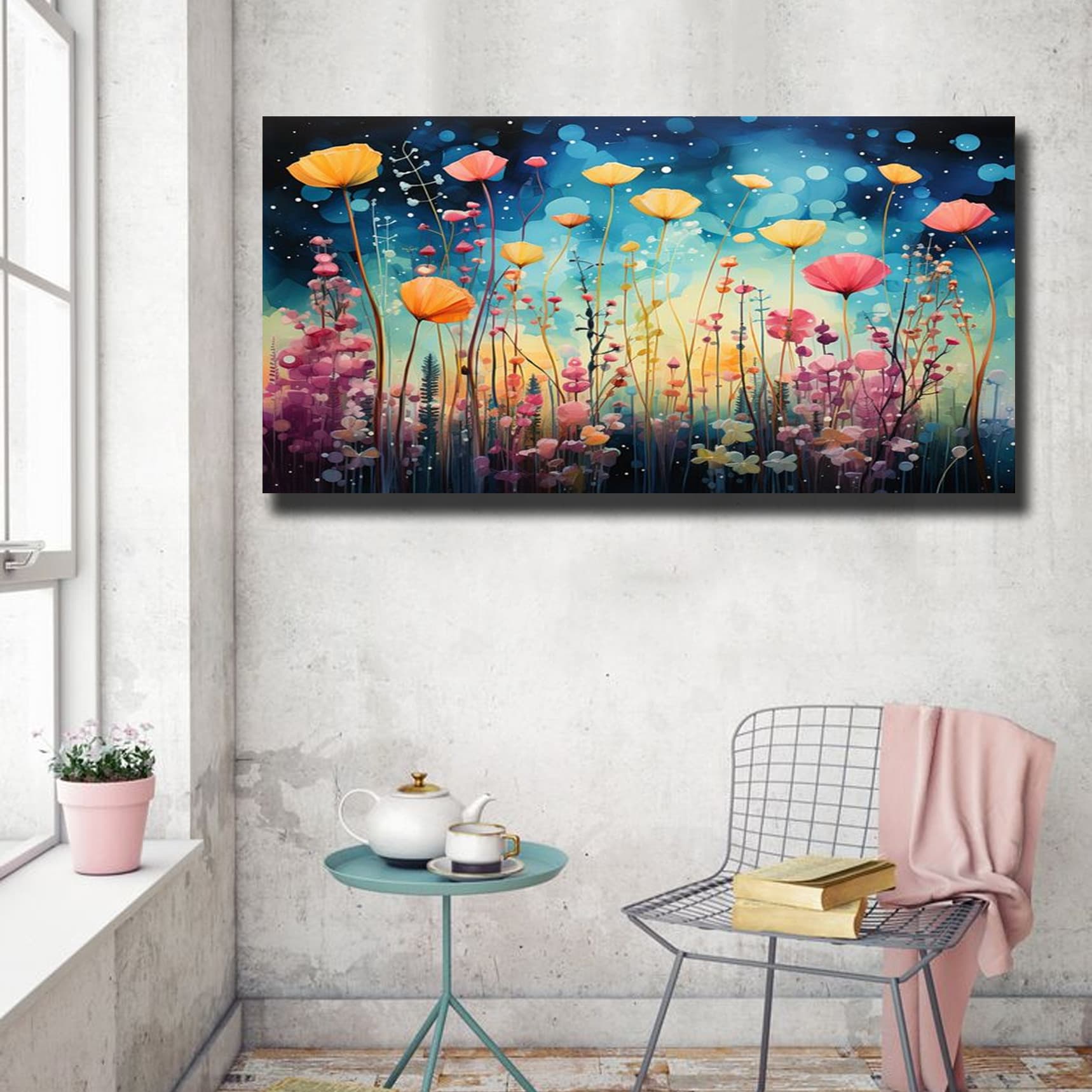 New Cross-Border DIY Adult Large Diamond Painting Kit Beautiful Flower Sea Flower Series Entrance Painting