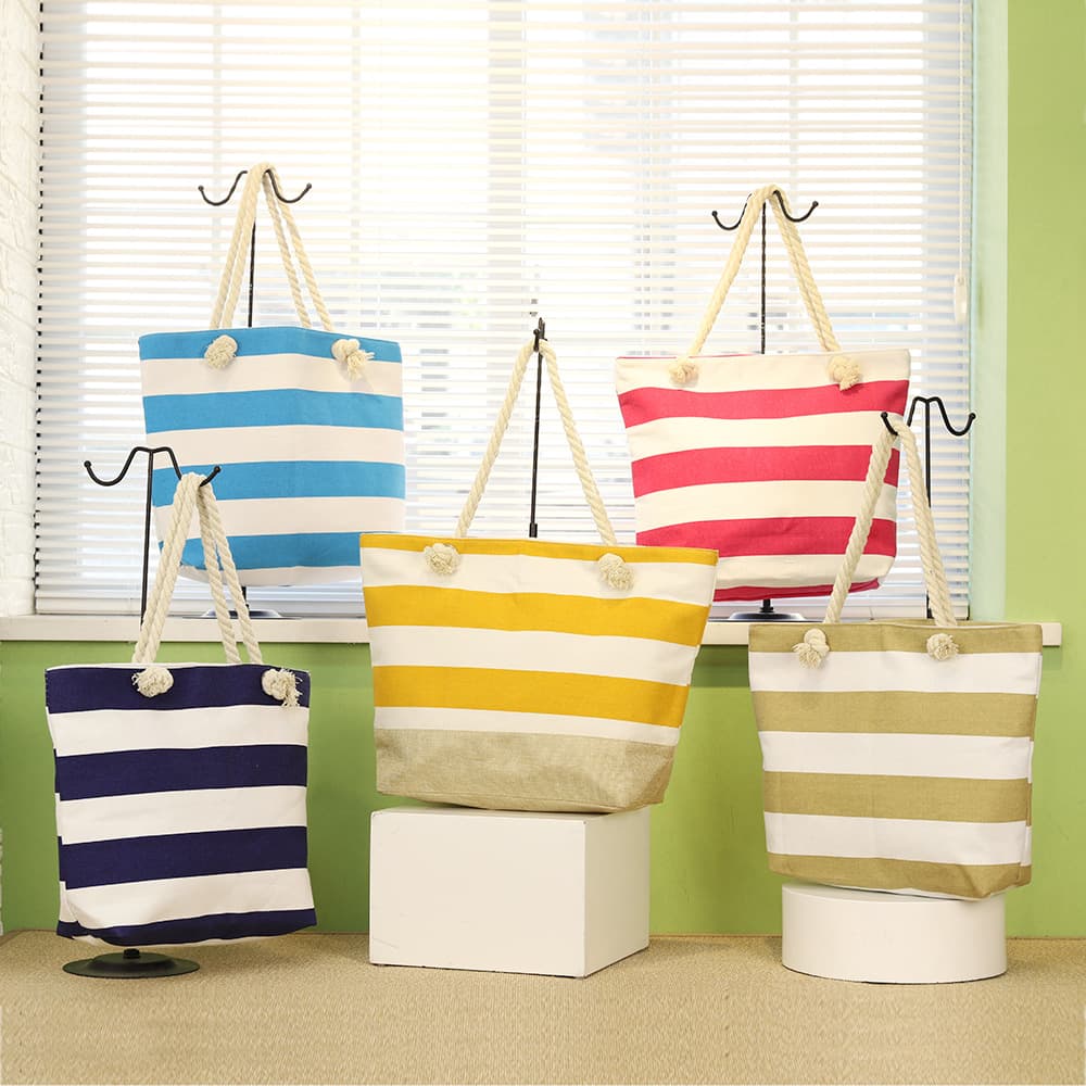 New Crossbody Beach Bag Striped, Casual Shoulder Bag for Women, Canvas Bag, Amazon Armpit Bag