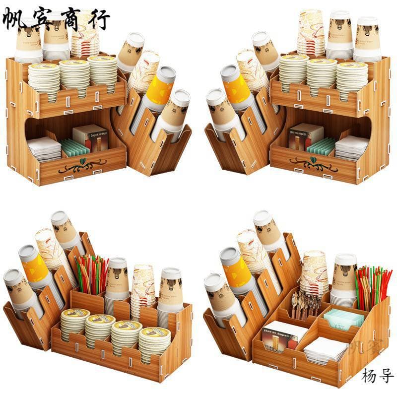 Disposable Paper Cup Storage Rack, Milk Tea Shop Cup Dispenser, Multi-functional Commercial Cup Stand for Coffee Bar Tops