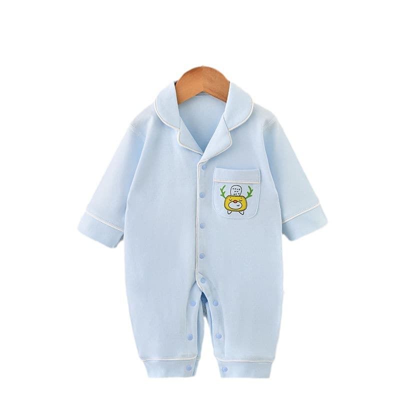 Newborn Cotton Long-Sleeve Bodysuit Spring and Autumn Baby Romper Outerwear Adorable Baby Pajamas Fall Clothing