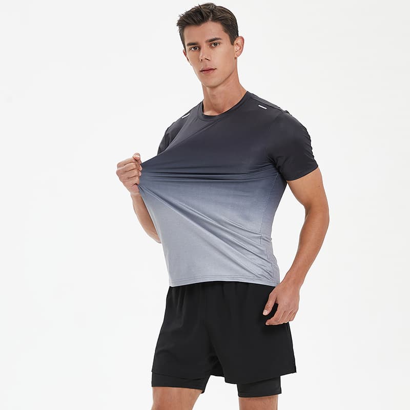 Men's sports top, running and fitness clothes, short-sleeved ice silk T-shirt, loose quick-drying clothes, basketball training vest, summer.