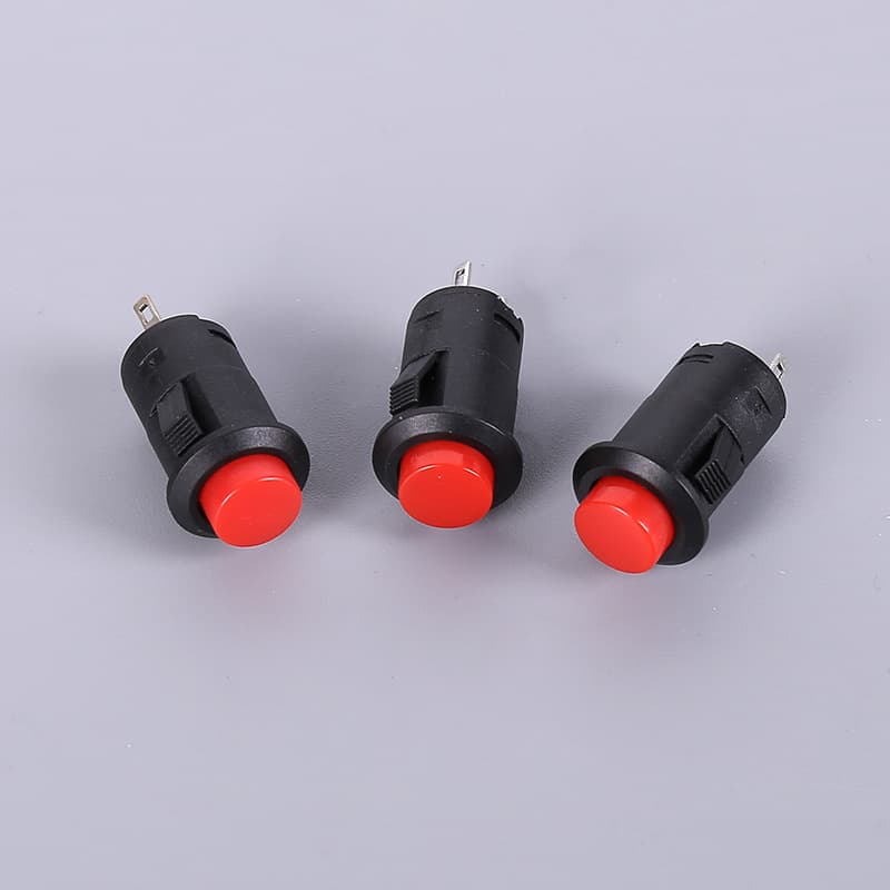 Red Round Reset Button Switch DS-428 Two-Pin No Light Power Button Switch for Gaming Console Cartridge Style
