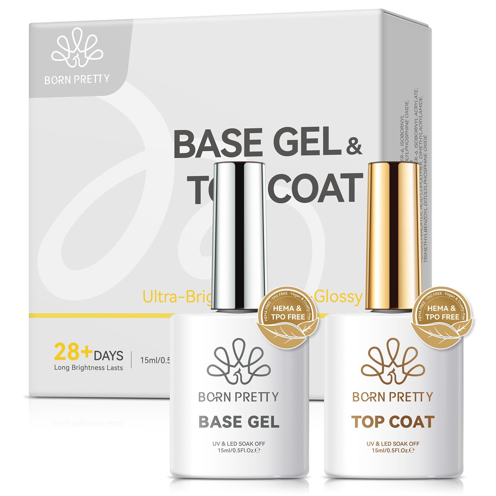 BORN PRETTY base glue seal set removable reinforced glue nail polish glue frosted tempered nail salon special
