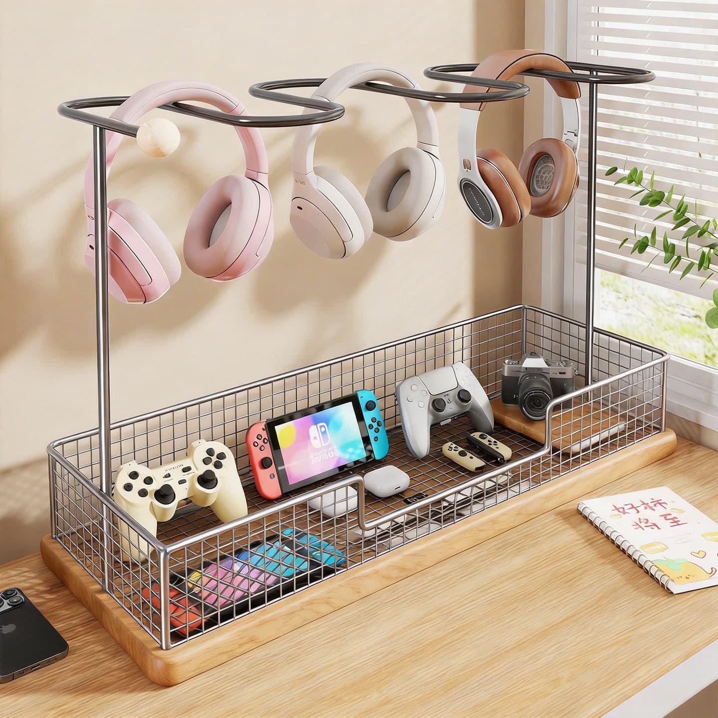 Bluetooth Headphone Stand Gaming Headset Hanger Console Organizer Game Controller Storage Rack