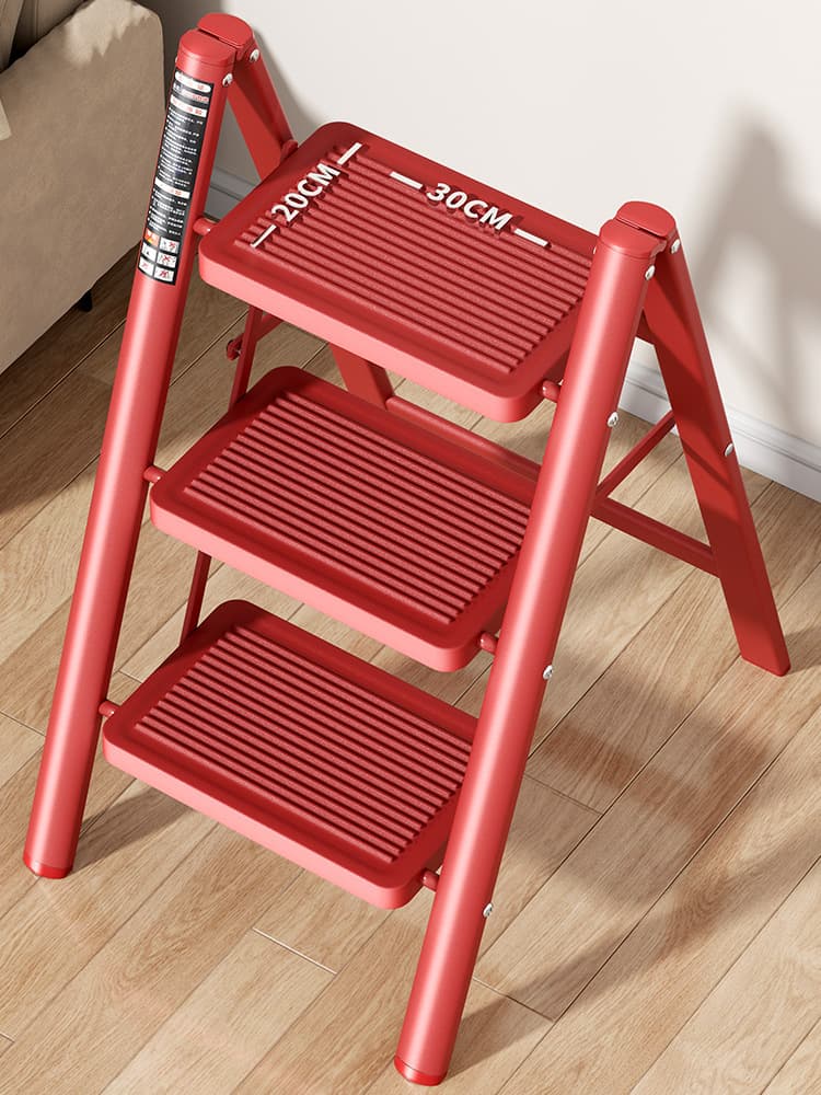Household Foldable Thickened Multi-Functional A-Frame Ladder, Indoor Small Climbing Ladder, Three or Four-Step Staircase Flower Stand Ladder