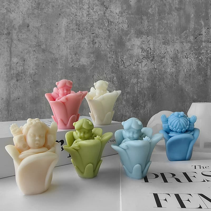 Jingmeihui Baby Angel Candle Silicone Mold DIY Aromatherapy Soap Gift Mold