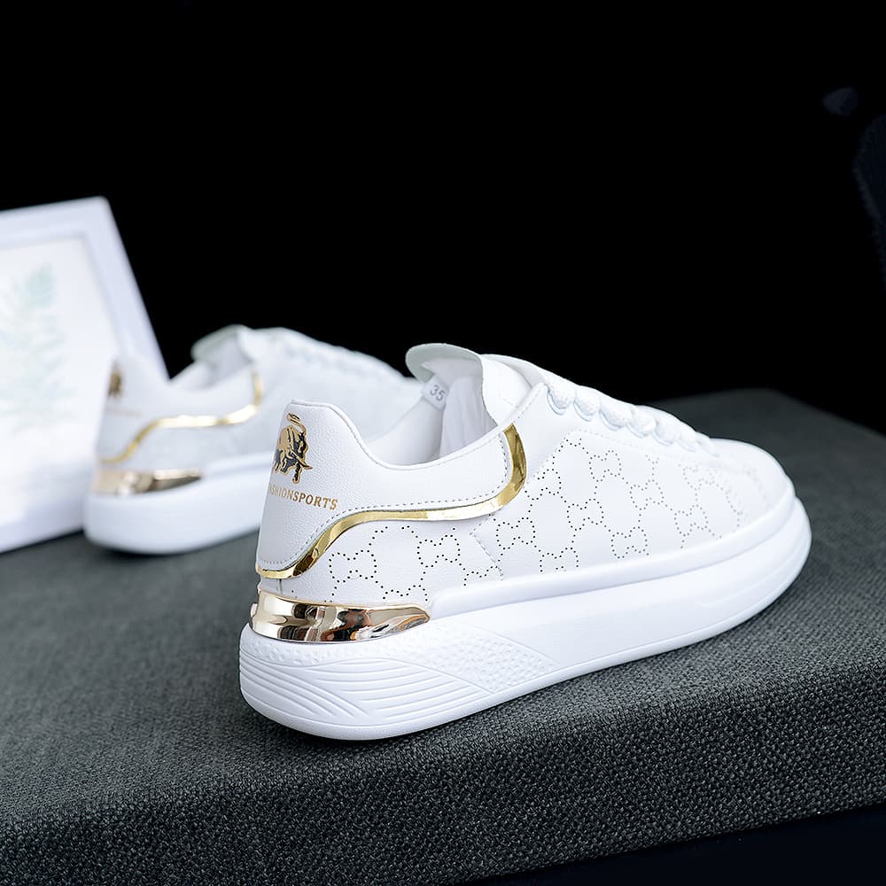 Summer Mesh White Shoes Women's Stylish Trendy Sports Shoes Men's Couple Casual Thick Sole Sneakers