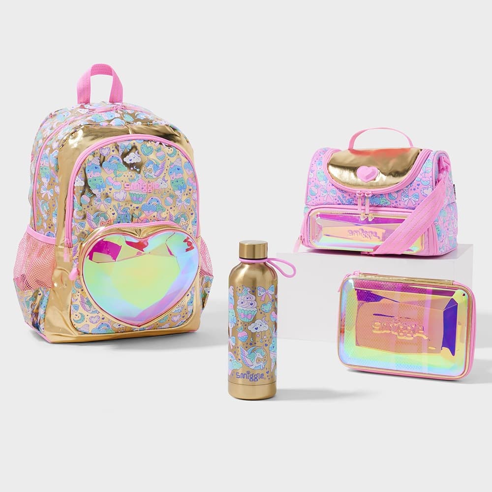 Smiggle Diamond Love School Bag Children's Backpack Girls Primary School Large Capacity Trendy Backpack Gift