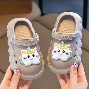 Children's EVA Summer Slippers, Lightweight Anti-Slip Quiet Indoor Outdoor Soft Sole Slippers for Boys and Girls