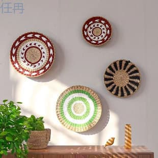 Cross-border! Handmade Wall Decor for Guesthouse, Bohemian Moroccan Style Grass Woven and Rattan Woven Wall