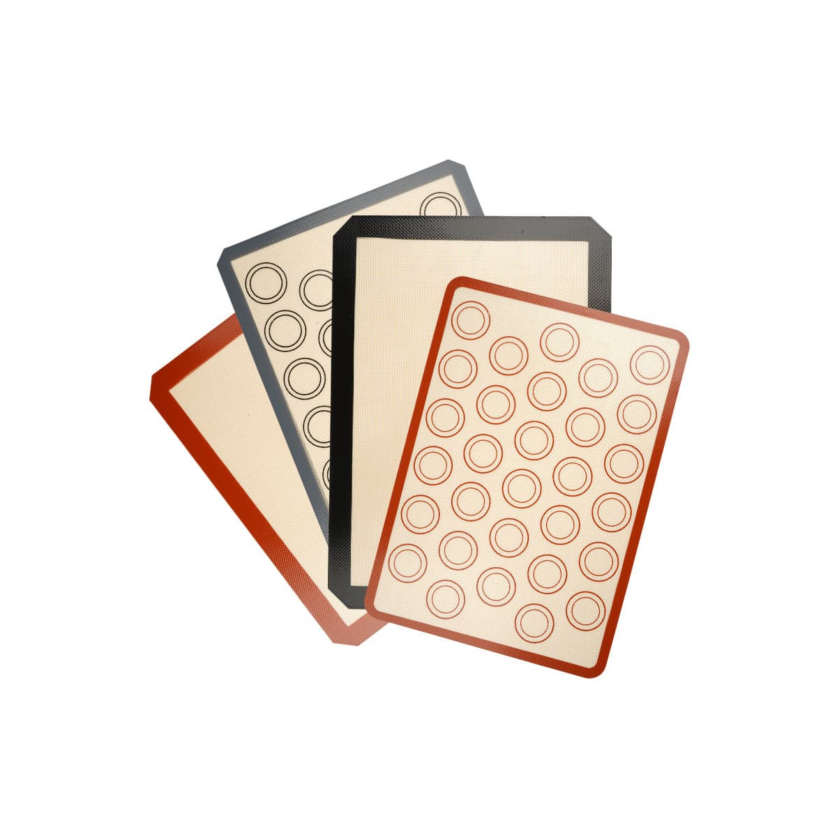 FCM 0.4mm silicone baking mat, non-stick, high temperature resistant, macaron-shaped fiberglass baking mat, food-grade silicone oven baking mat.