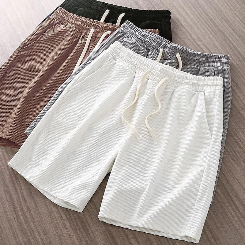 Cross-border Export Sports Shorts for Men Summer Basketball Shorts American Casual Waffle Knit 5-Inch Shorts