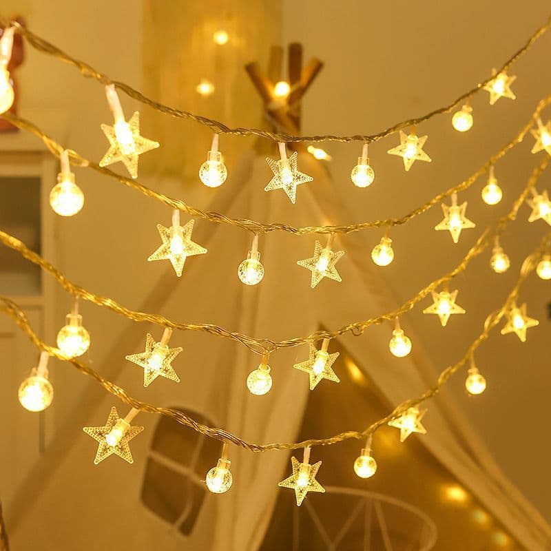 LED Star String Lights Waterproof Christmas Lights Twinkle Lights Colorful Hanging Lights Room Bedroom Holiday Decorative Lights