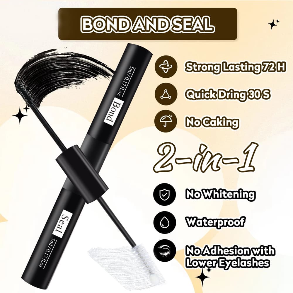 Segmented double-ended eyelash glue bondseal, freeze-resistant, non-irritating, styling, and false eyelash extensions with a double-ended design