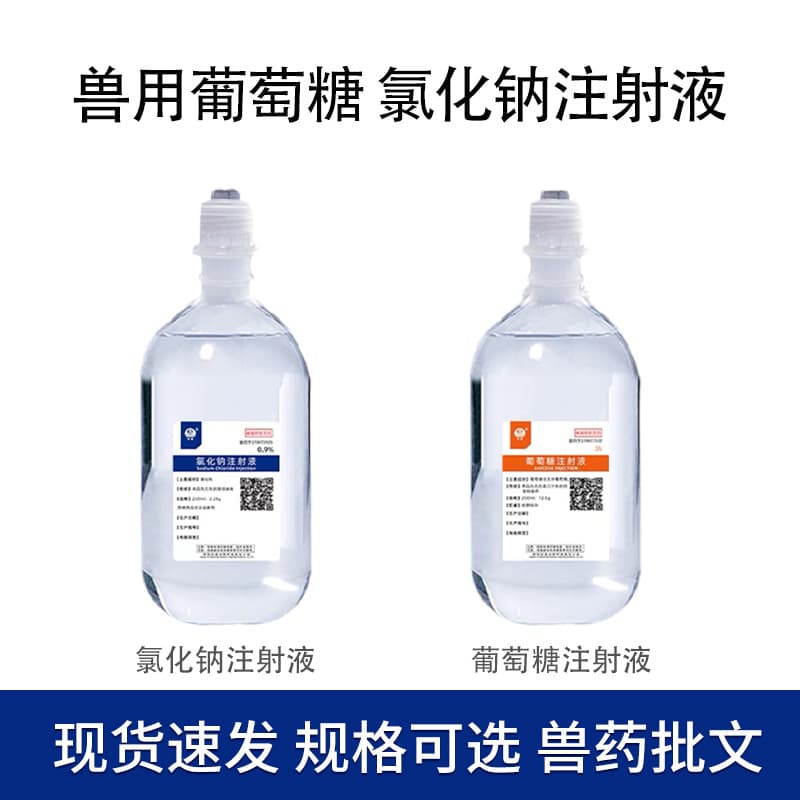 Veterinary 0.9% Sodium Chloride and 5% Glucose Injection for infusion or oral hydration in pets