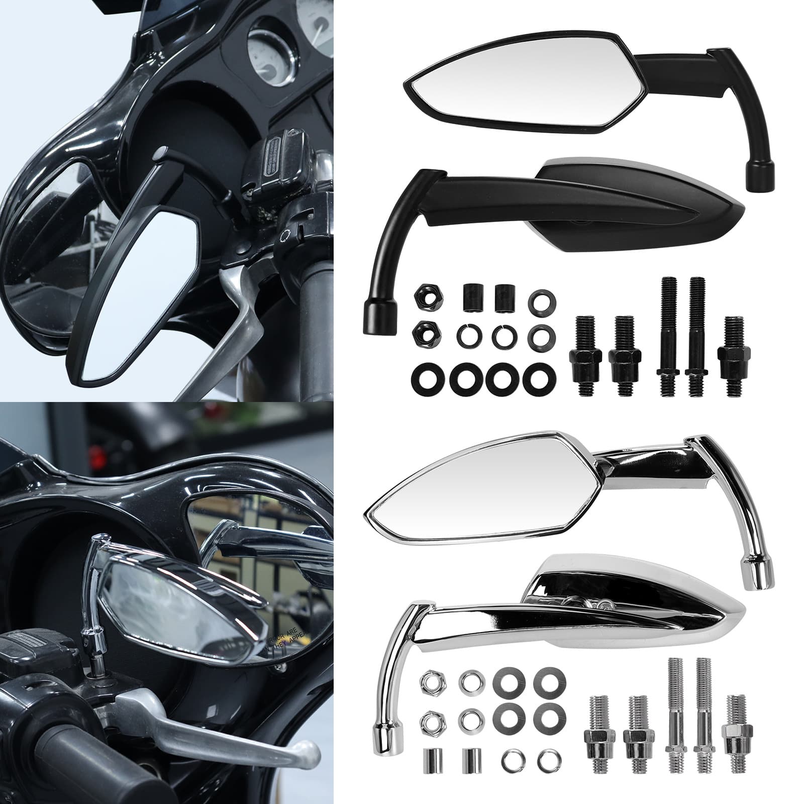 Factory Supply Compatible with Honda Kawasaki Suzuki Motorcycle Modified Rearview Mirror Reverse Mirror Reflector