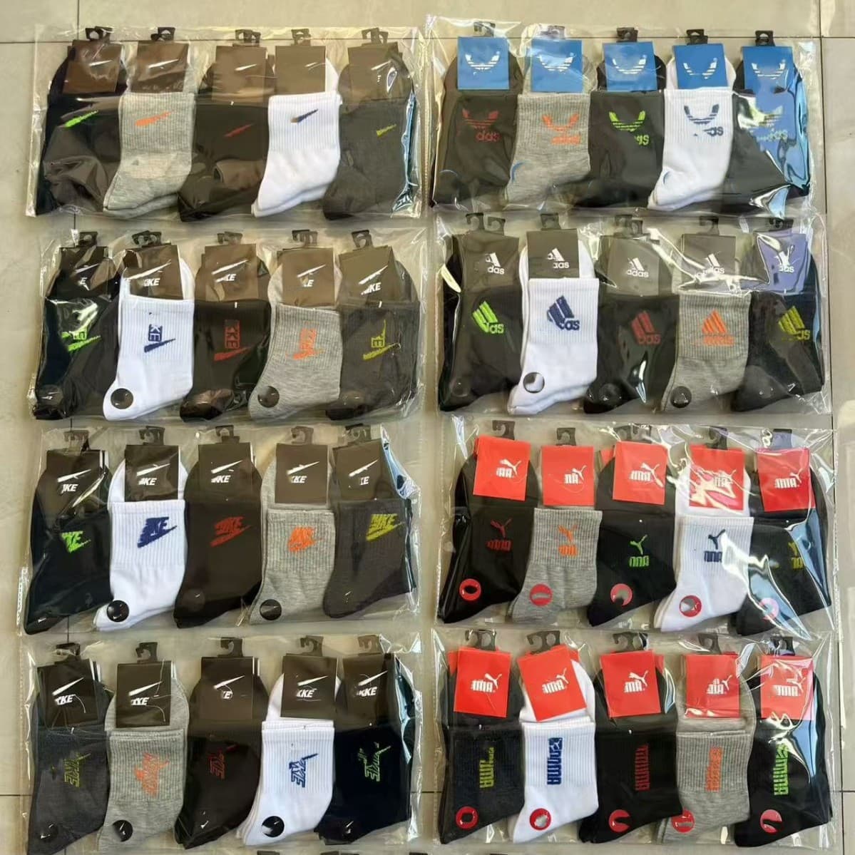 Suwannexist Socks Men's Mid-calf Socks Casual Foreign Trade Versatile Letter Stall Running Volume Socks Wholesale