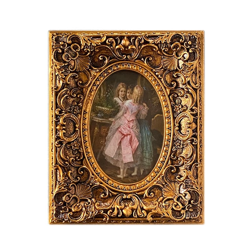 European retro gold resin wall hanging relief Mediterranean style American art creative ornament picture frame
