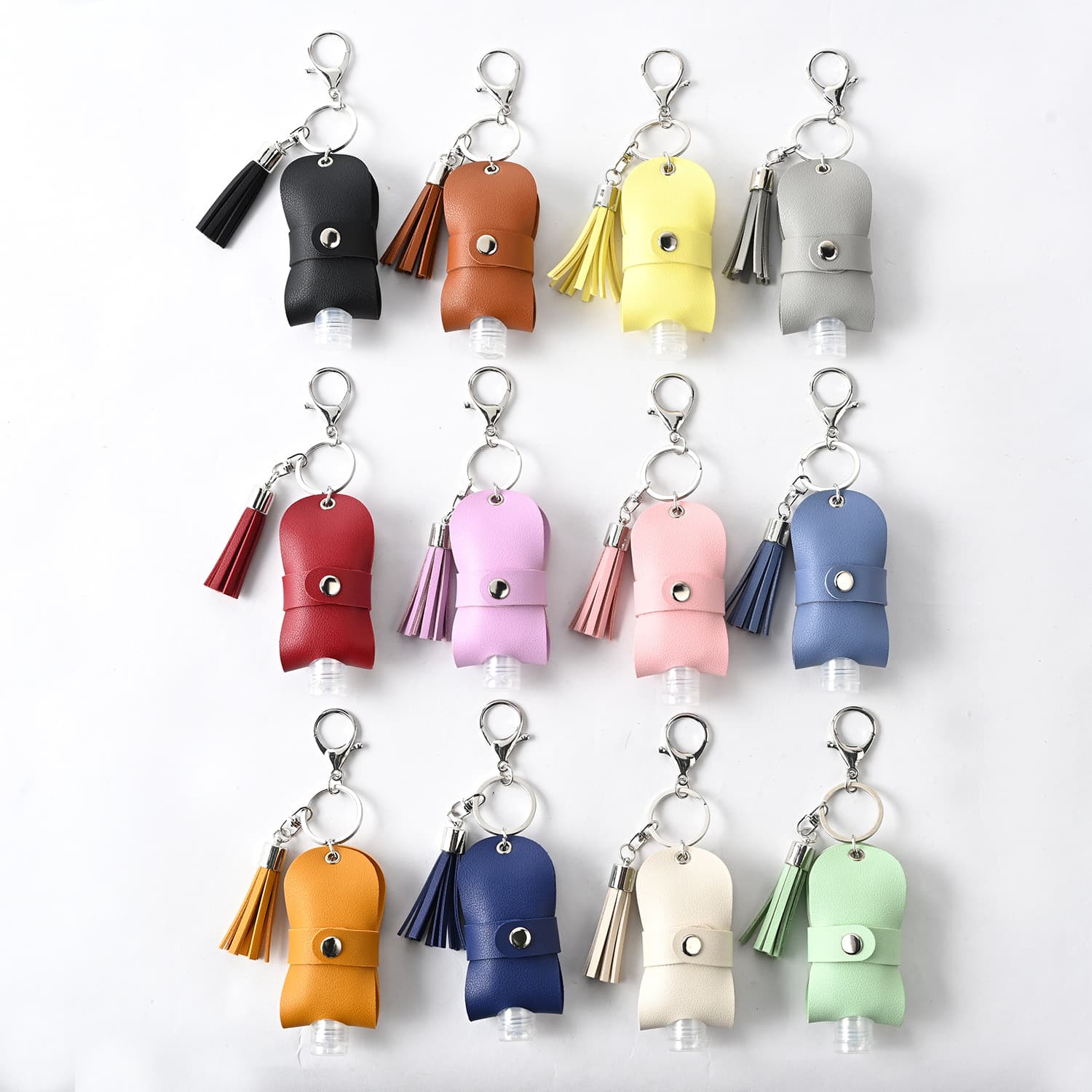 Leather Hand Sanitizer Keychain Holder Popular Keychain Jewelry Accessories Disinfectant Water Leather Cover Protection