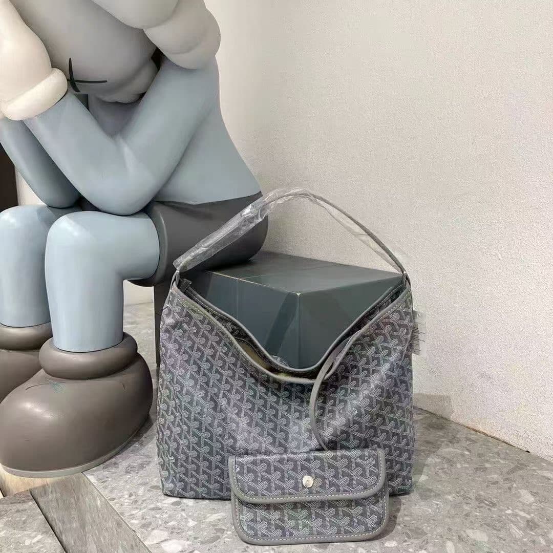Cross-border Goyard Hobo Underarm Bag Dog Tooth Shoulder Women's Bag Printed Shopping Bag Large Capacity Hobo Fashion Commuter Bag