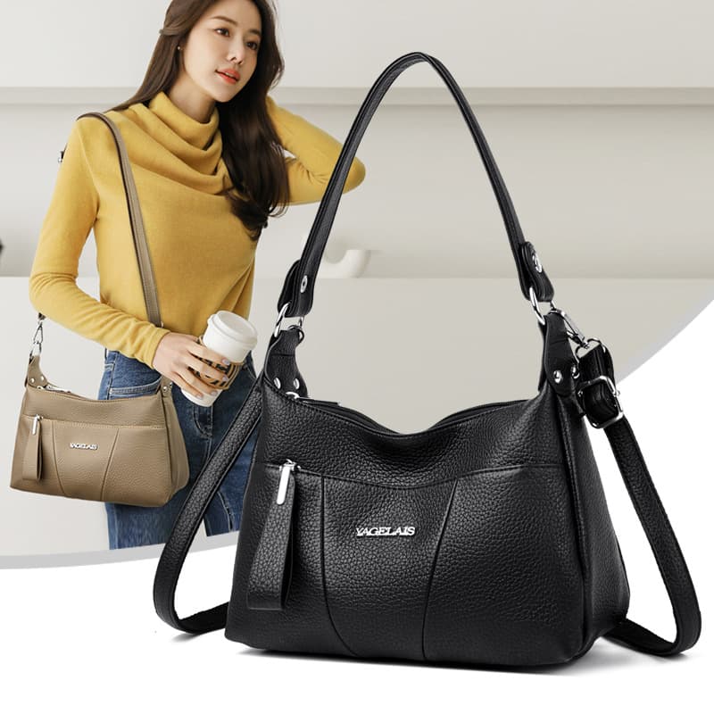 Wholesale Leather Handbags for Middle-Aged and Elderly Women, New Fashion Versatile Large-Capacity Shoulder Bags, Casual Crossbody Bags