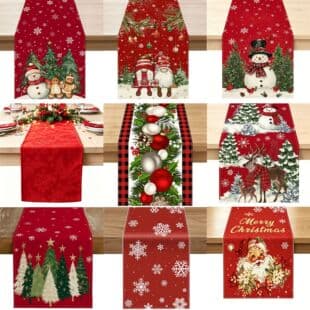 Cross-Border Bestseller Christmas Table Runner Santa Girl Dancing Kitchen Dining Party Coffee Table Decorative Tablecloth