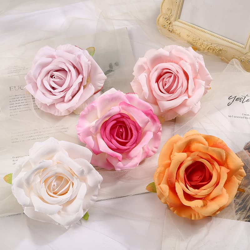 Simulated Curled Velvet Rose Wedding Flower Wall Decoration Prop Home Decor Lychee Rose Artificial Fake Flower Head