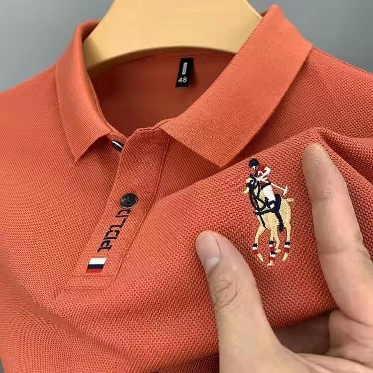 Men's POLO shirt summer casual new embroidered lapel fashion loose short-sleeved T-shirt embroidery versatile trend
