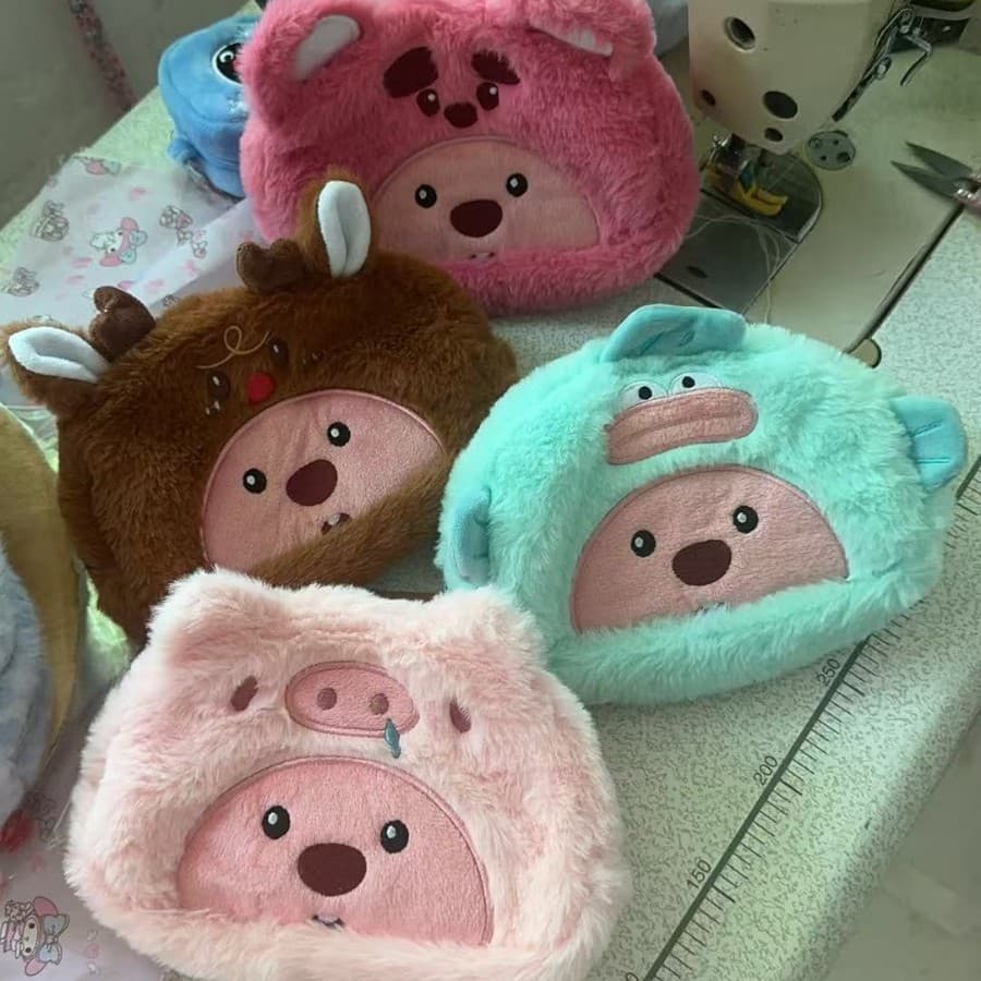 Cross-border Cartoon Japanese Style Plush Pencil Case Large Capacity Kitty Cat Cosplay Storage Bag Stationery Box Pencil Pouch Coin Purse