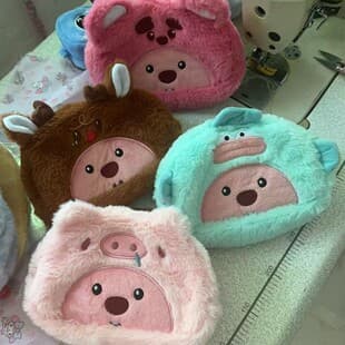 Cross-border Cartoon Japanese Style Plush Pencil Case Large Capacity Kitty Cat Cosplay Storage Bag Stationery Box Pencil Pouch Coin Purse