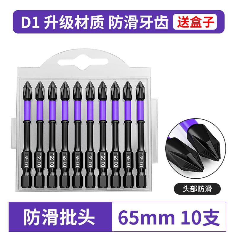 D1 Anti-Slip Impact Resistant Phillips Screwdriver Bit, Magnetic Drill Bit, High Hardness with Anti-Slip Teeth