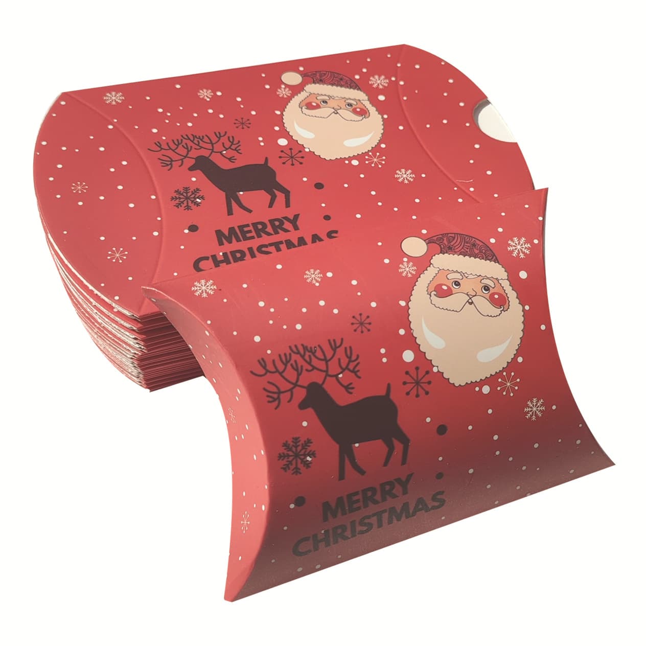 Cross-border Christmas New Arrivals Wholesale Stock Christmas Reindeer Pillow Box Paper Favor Box Packaging