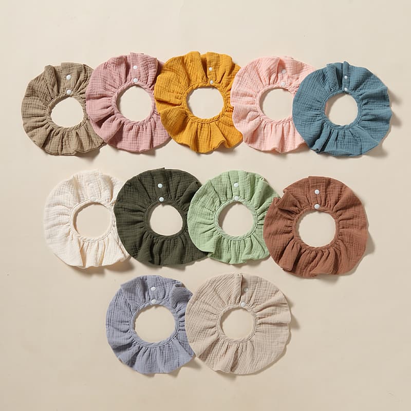 Baby Drool Bib 360 Degree Cotton 4-Layer Gauze Absorbent Saliva Pocket Children's Bib