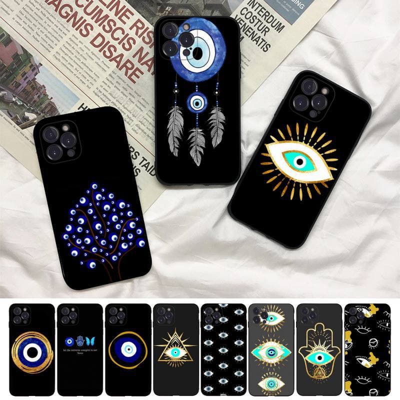 Compatible with iPhone 16 Angel Eye Blue Feather Phone Case