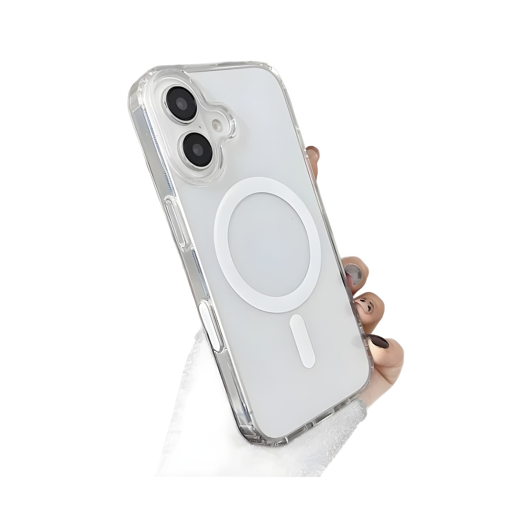 Compatible with iPhone 17 Pro Case with AI Button Transparent Magnetic Apple 16 ProMax Protective Cover Full Coverage