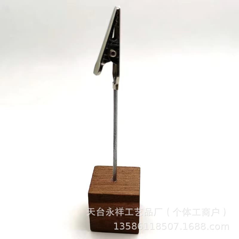 Factory Wholesale Wooden Business Card Holder, Colorful Card Clip, Message Note Decoration, Pine Wood Base Photo Stand