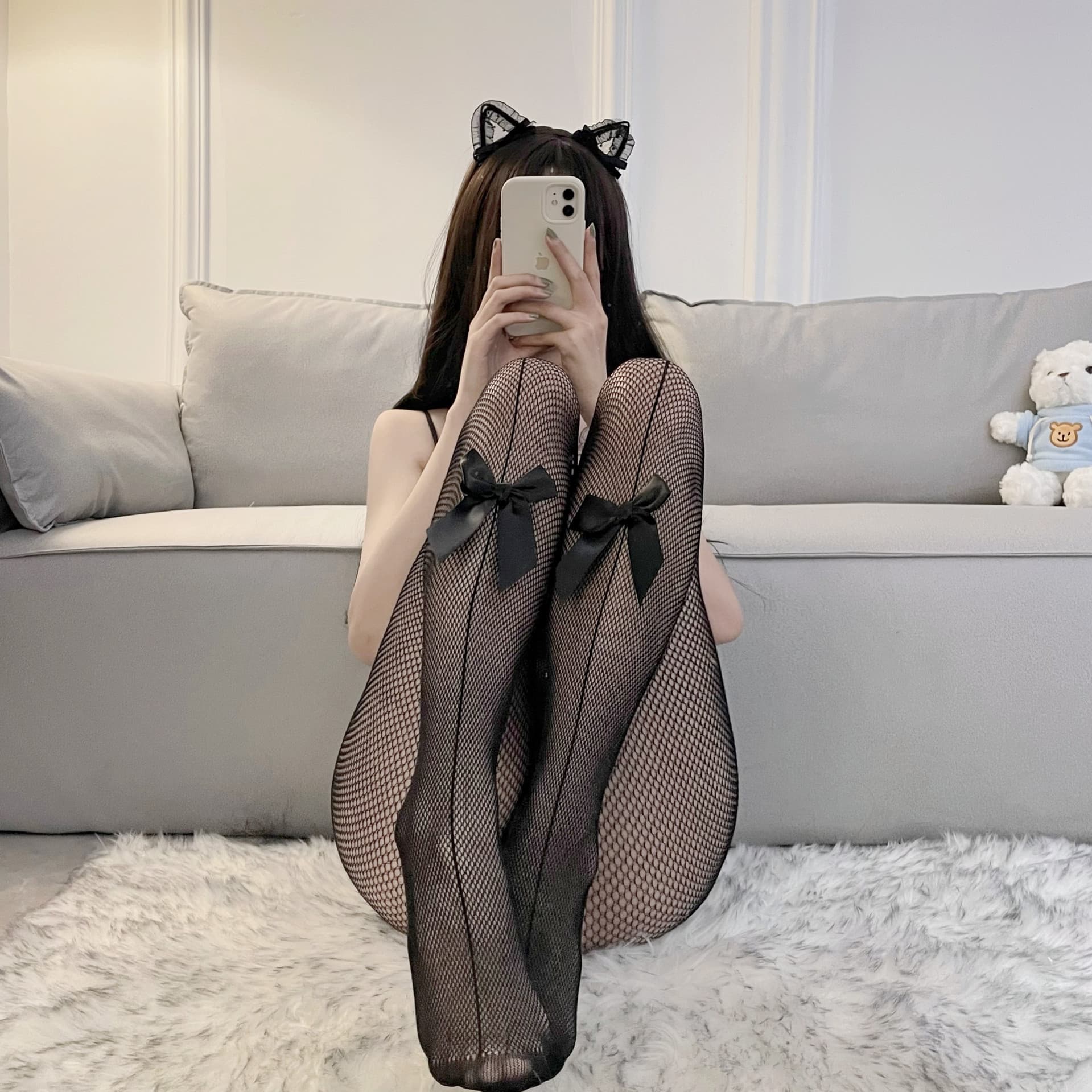 Sexy Stockings for Women, Seductive, Tempting, Hot, Tearable, Flirtatious, Transparent Butterfly Fishnet Stockings, Wearable Front and Back, Effortless, Passionate