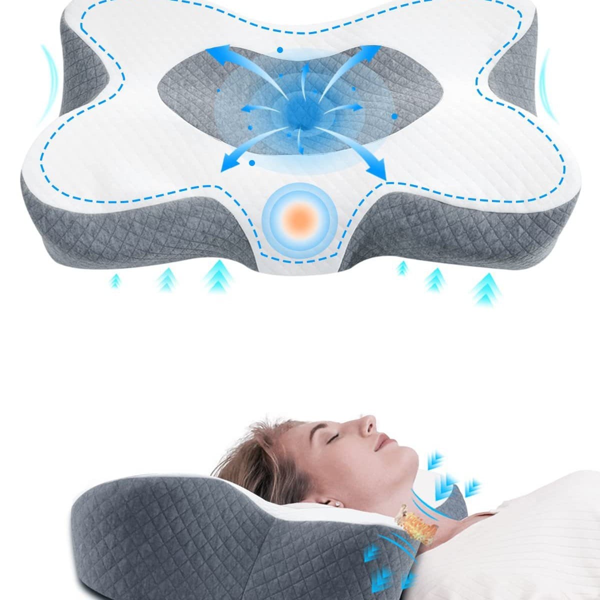 Memory foam special-shaped pillow patented cross-border best-selling comfortable pillow ideal for side sleepers and back sleepers removable cover