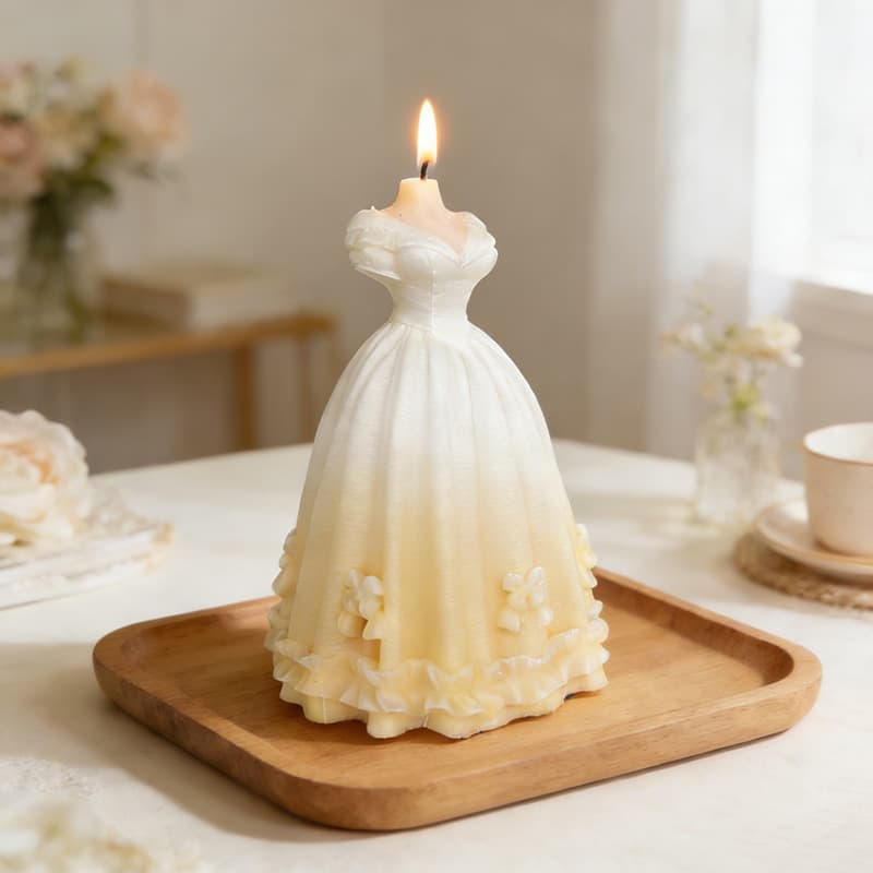 Valentine's Day Bow Tutu Dress Aromatherapy Candle Plaster Mold DIY Resin Soap Decoration Silicone Mold