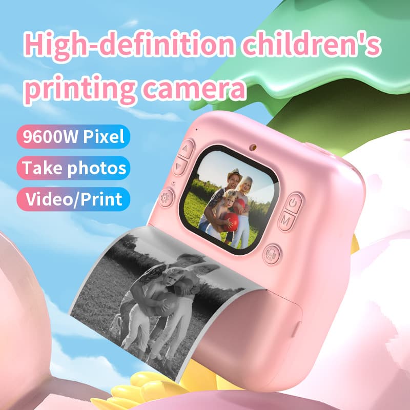 Cross-border Y300 children's camera HD printable photo polaroid cartoon camera birthday gift HD camera